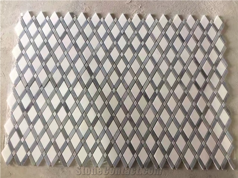 Crystal White Marble Mix Pearl Stone Art Mosaic Tile Bathroom Decor