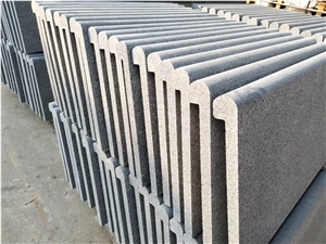 G654 China Padang Grey Sesame Granite Bullnose Flamed Pool Coping Floor Stepping