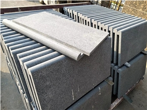 G654 China Padang Light Grey Sesame Granite Bullnose Flamed Pool Coping Paver Tile