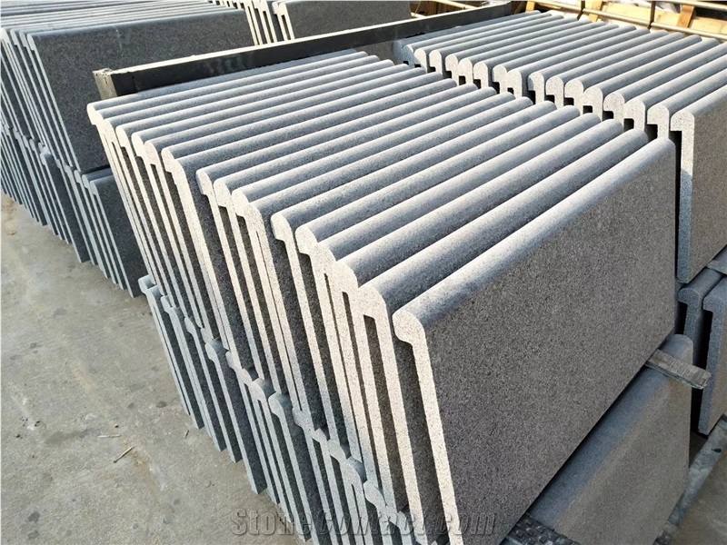 G654 China Padang Light Grey Sesame Granite Bullnose Flamed Pool Coping Paver Tile