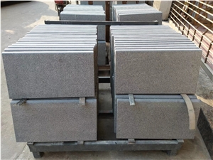 G654 China Padang Light Grey Sesame Granite Bullnose Flamed Pool Coping Paver Tile