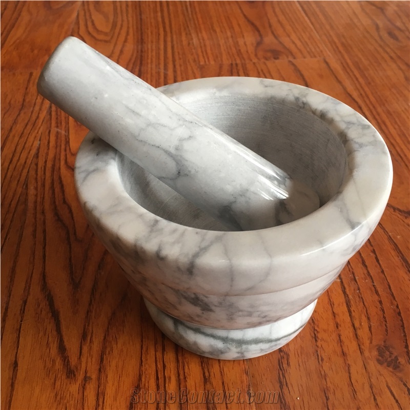 Natural Marble Mortar and Pestle