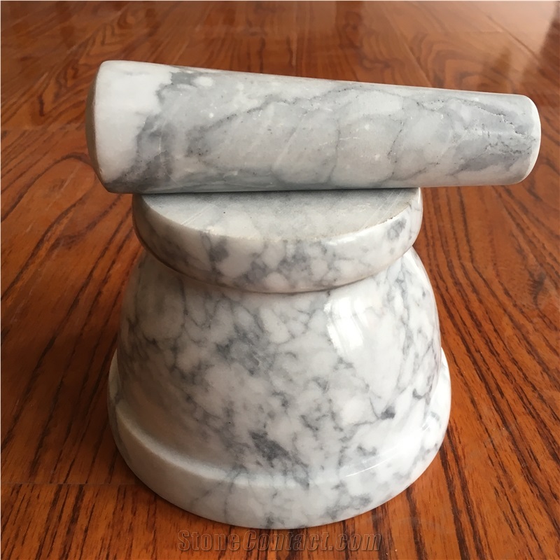 Natural Marble Mortar and Pestle