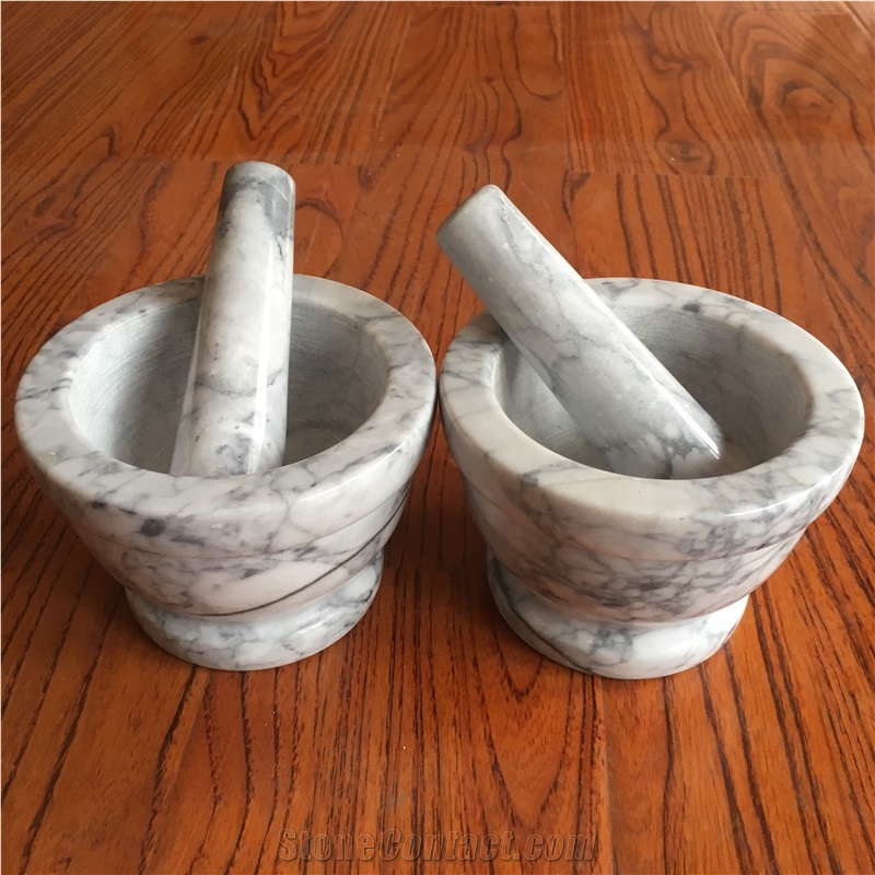 Natural Marble Mortar and Pestle