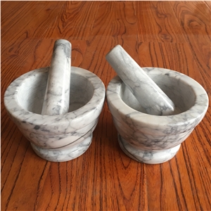 Natural Marble Mortar and Pestle