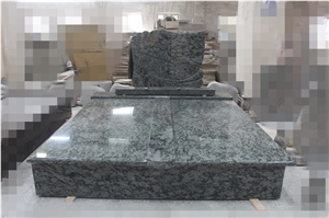 Olive Green Granite Double Gravestone ,Western Cemetery Headstone Olive Green Granite Double Gravestone ,Western Cemetery Headstone
