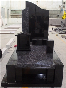 Shanxi Black and Blue Pearl Granite Tombsotne Western Style Monuments
