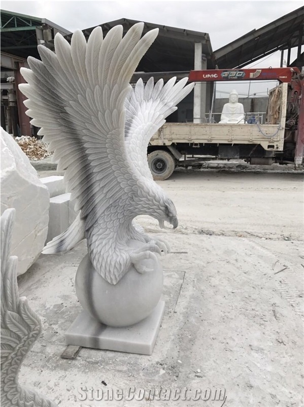 Hand Carved Eagle, Stone Sculpture, Carving Stone, Handicraft