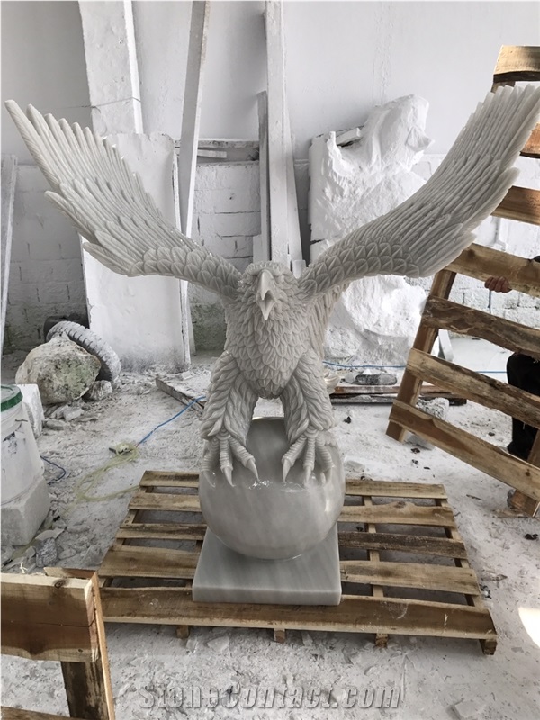 Hand Carved Eagle, Stone Sculpture, Carving Stone, Handicraft