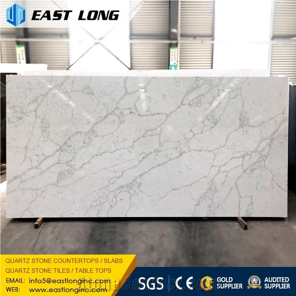 20mm Calacatta Quartz Artificial Marble Stone Slabs