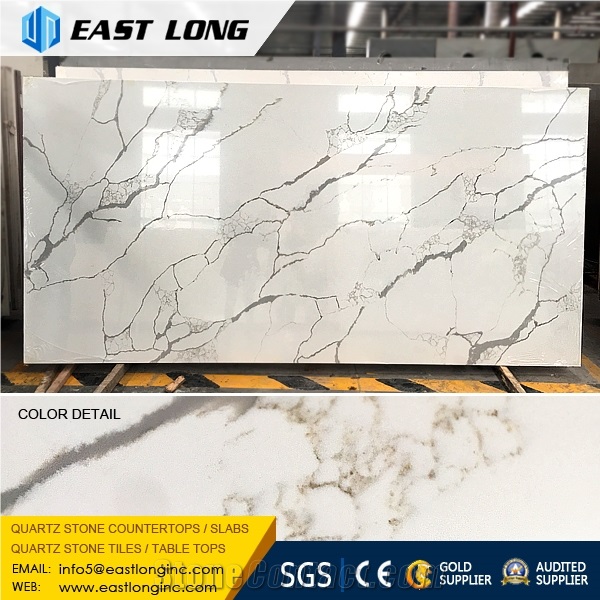20mm Calacatta Quartz Artificial Marble Stone Slabs