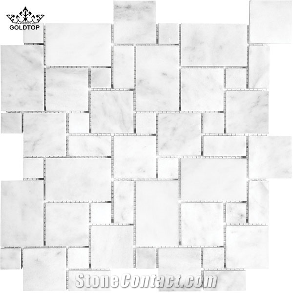 White Carrara Marble Versailles Pattern for Floor Covering,Skirting