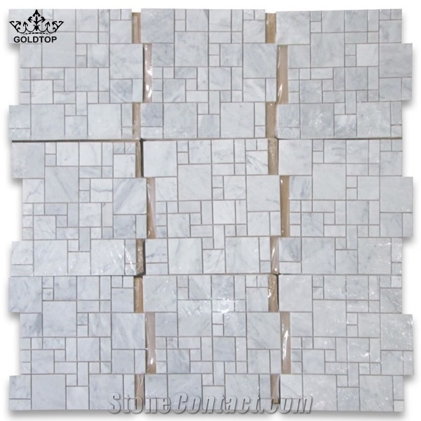 White Carrara Marble Versailles Pattern for Floor Covering,Skirting