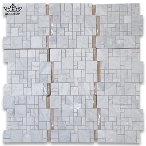White Carrara Marble Versailles Pattern for Floor Covering,Skirting