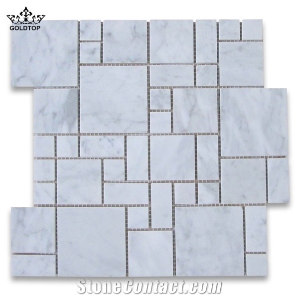 White Carrara Marble Versailles Pattern for Floor Covering,Skirting