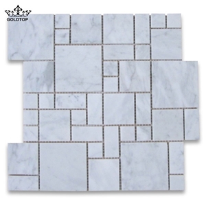White Carrara Marble Versailles Pattern for Floor Covering,Skirting