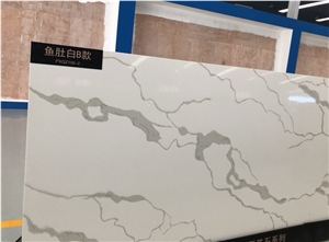 Engineered Stone Calacatta White Looks Quartz Slab