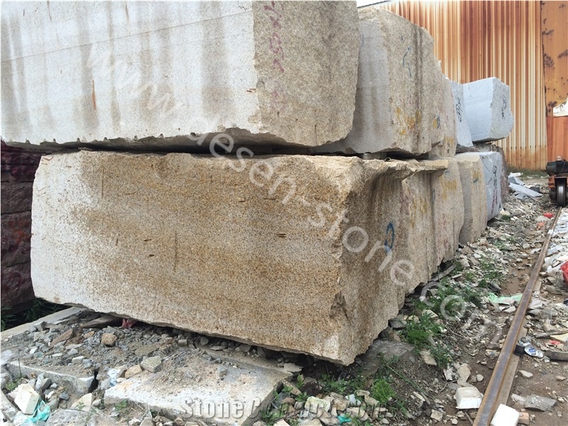 G682 Yellow Sand/Golden Sunset/Giallo Rustic Granite Stone Blocks