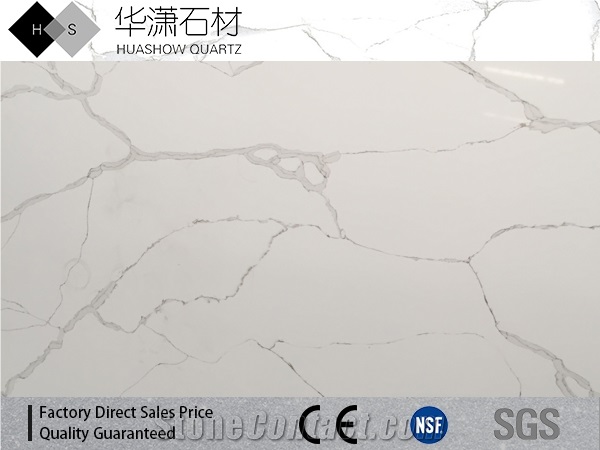 Artificial Man Made Stone Statuario White Quartz Stone Tiles and Slabs