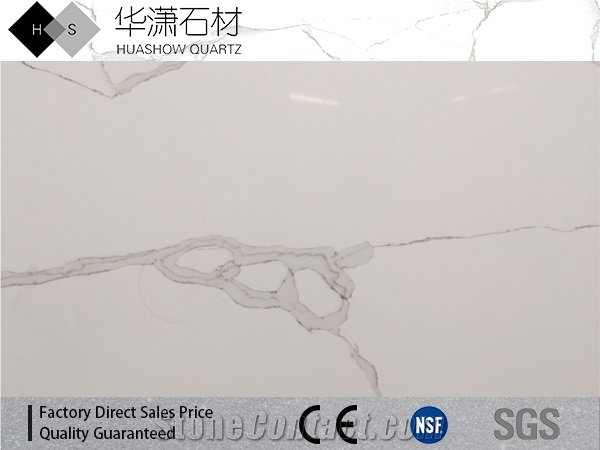 Artificial Man Made Stone Statuario White Quartz Stone Tiles and Slabs