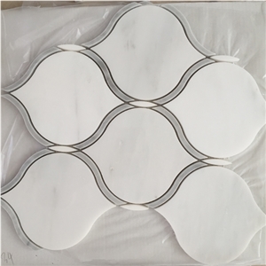 Beautiful Floor and Wall Design White Carrara Marble Mosaic Pattern