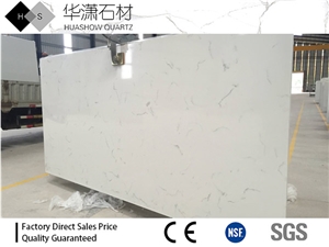 Middle Carrara White Quartz Cut to Size Engineered Stone Big Slabs