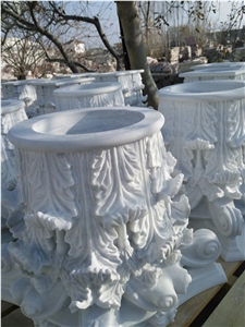 Limestone Columns, White Limestone Capitals