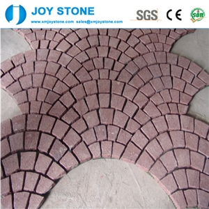 Best Price China Porphyry Dayang Red Flamed Mesh Paving Cobblestone