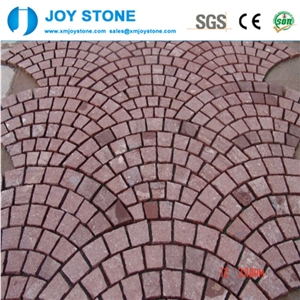 Cheap Prices Dayang Red Porphyry Granite Flamed Mesh Cobblestone Paver