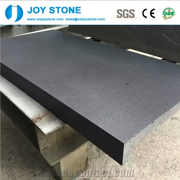 Chinese Cheap Custom Size Tiles Hainan Black Basalt Floor