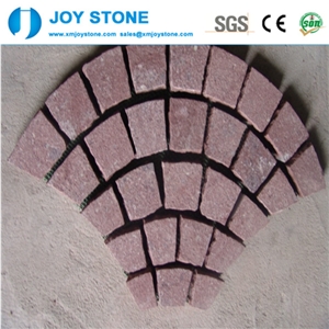 Excellent Quality China Dayang Red Porphyry Flamed Granite Cobbles Mat