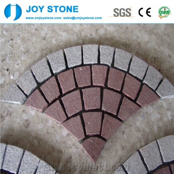 Excellent Quality China Dayang Red Porphyry Flamed Granite Cobbles Mat