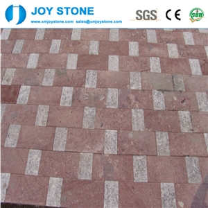 Good Price China Porphyry Dayang Red Granite Cobble Stone Mesh Pavers