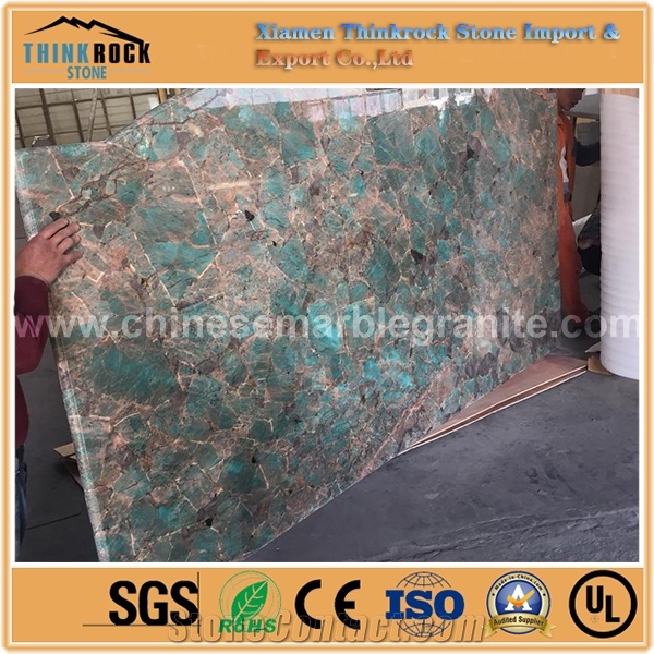 China Economical Amazon Big Fish Scale Green Marble Island Countertop
