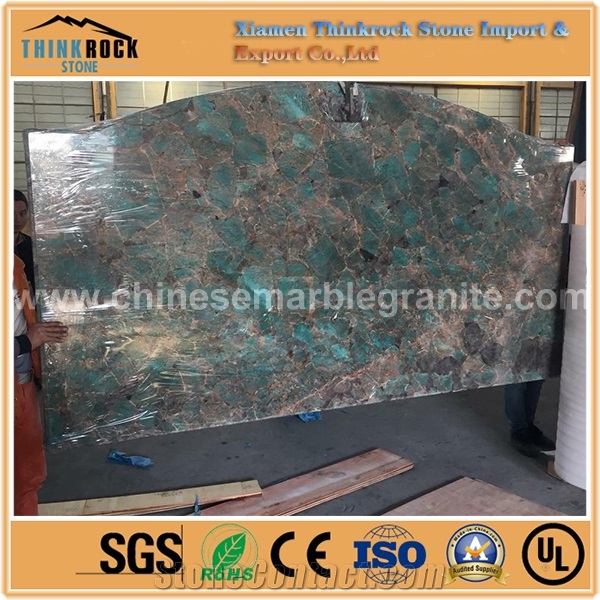 China Economical Amazon Big Fish Scale Green Marble Island Countertop