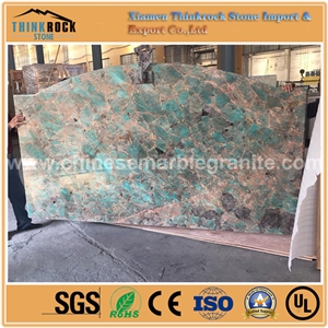China Economical Amazon Big Fish Scale Green Marble Island Countertop