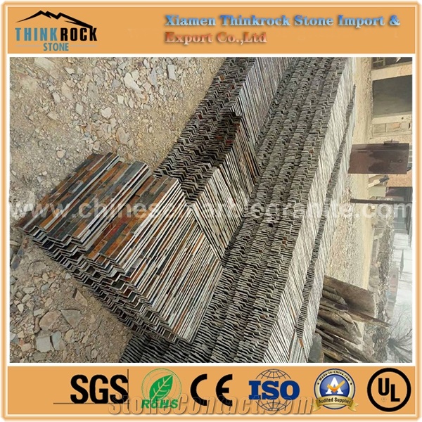 Chinese Hot Sale Rusty Grey Mixed Brown Ledge Thin Brick Veneer