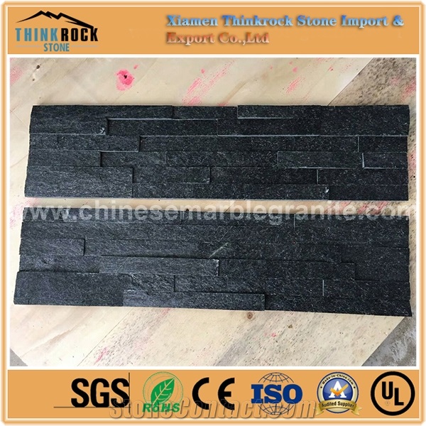 Comfortable Service Fantasy Pure Black Ledge Stone Veneer Wall