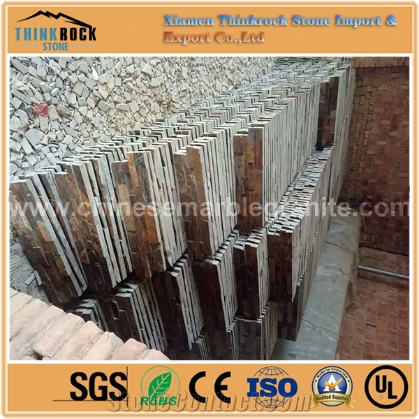 Cost-Effective Natural Split Rusty Brown Ledge Cutting Stone Veneer