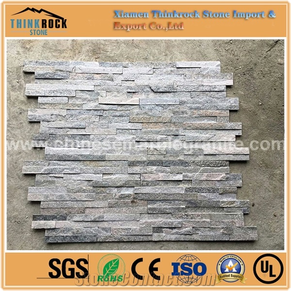 Great Natural Black Mixed Grey Ledge Faux Stone Wall