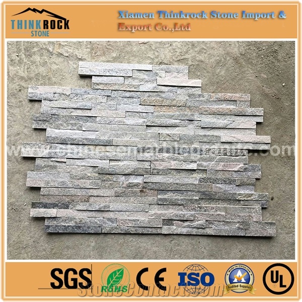 Great Natural Black Mixed Grey Ledge Faux Stone Wall
