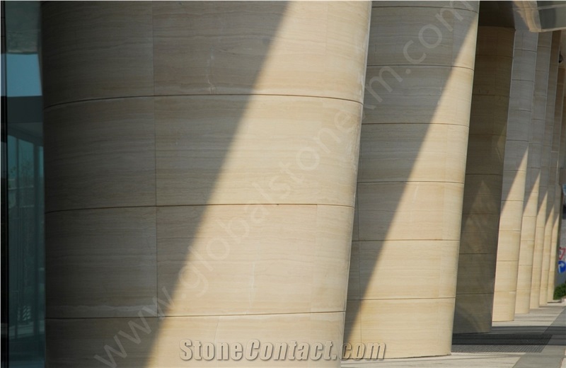 Serpeggiante Marble Column, Serpeggiante Tiles, Beige Marble Tiles