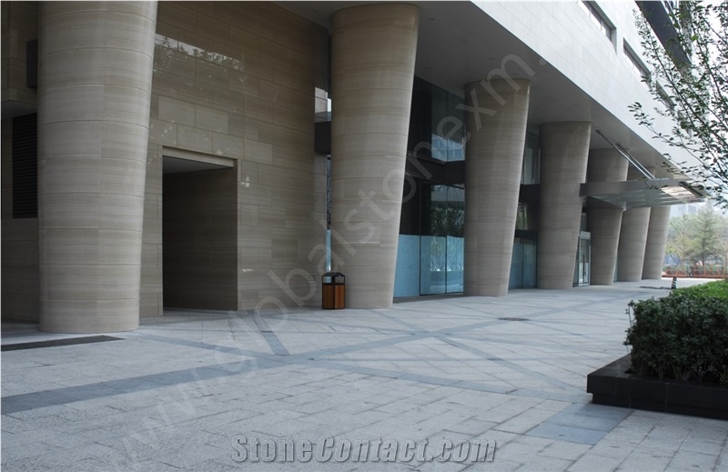 Serpeggiante Marble Column, Serpeggiante Tiles, Beige Marble Tiles