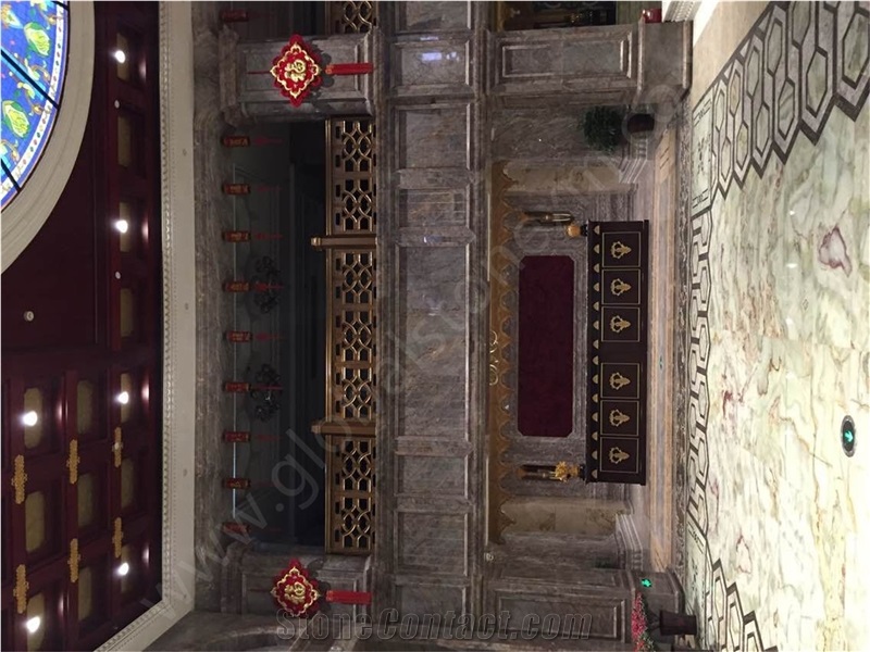 Violet Glod Marble Slab Tile Panel Interial Decorations