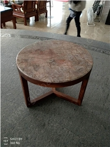 Violet Gold Marble Round Tables