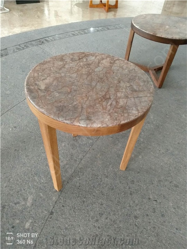 Violet Gold Marble Round Tables