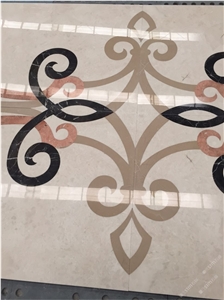 Beige Marble Ceramic Back Medallions,Lobby Marble Square Medallions