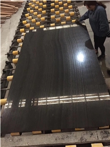 Black Vein China Marble Tiles and Slabs,Black Wood Sandalwood Marble