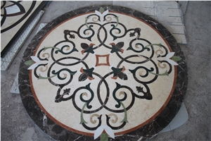 China Home Decoration Marble Round Medallions,Marble Carpet Waterjet