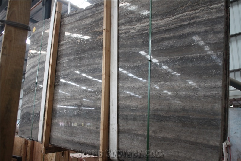 Iran Takab Silver Travertine Slab & Tile,Iran Grey Travertine Flooring